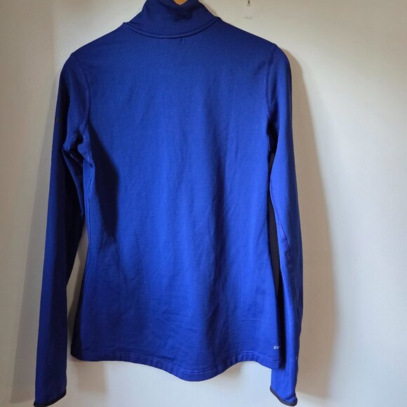 EUC NIKE PRO DRI FIT BLUE HALF ZIP MOCK NECK LONGSLEEVES LIGHT SWEATER SIZE L - Picture 2 of 16